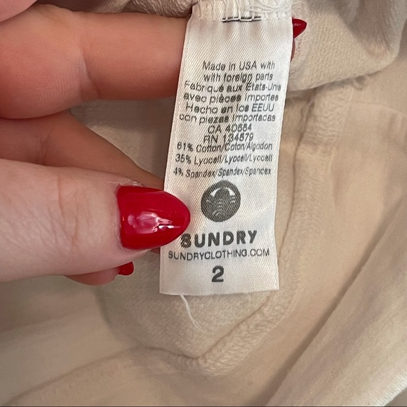 SUNDRY Beach Happy Off Shoulder Pullover In Pigment Paper Size 2 (Medium) - Picture 7 of 10